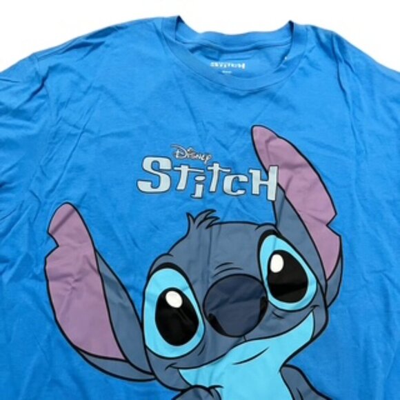 NEW Disney Stitch Front & Back Graphic Blue Short Sleeve T-shirt Women’s Size XL - Picture 11 of 14